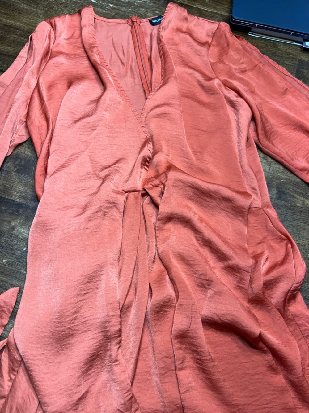 PrettyLittleThing Rust Long Sleeve Dress size 6
